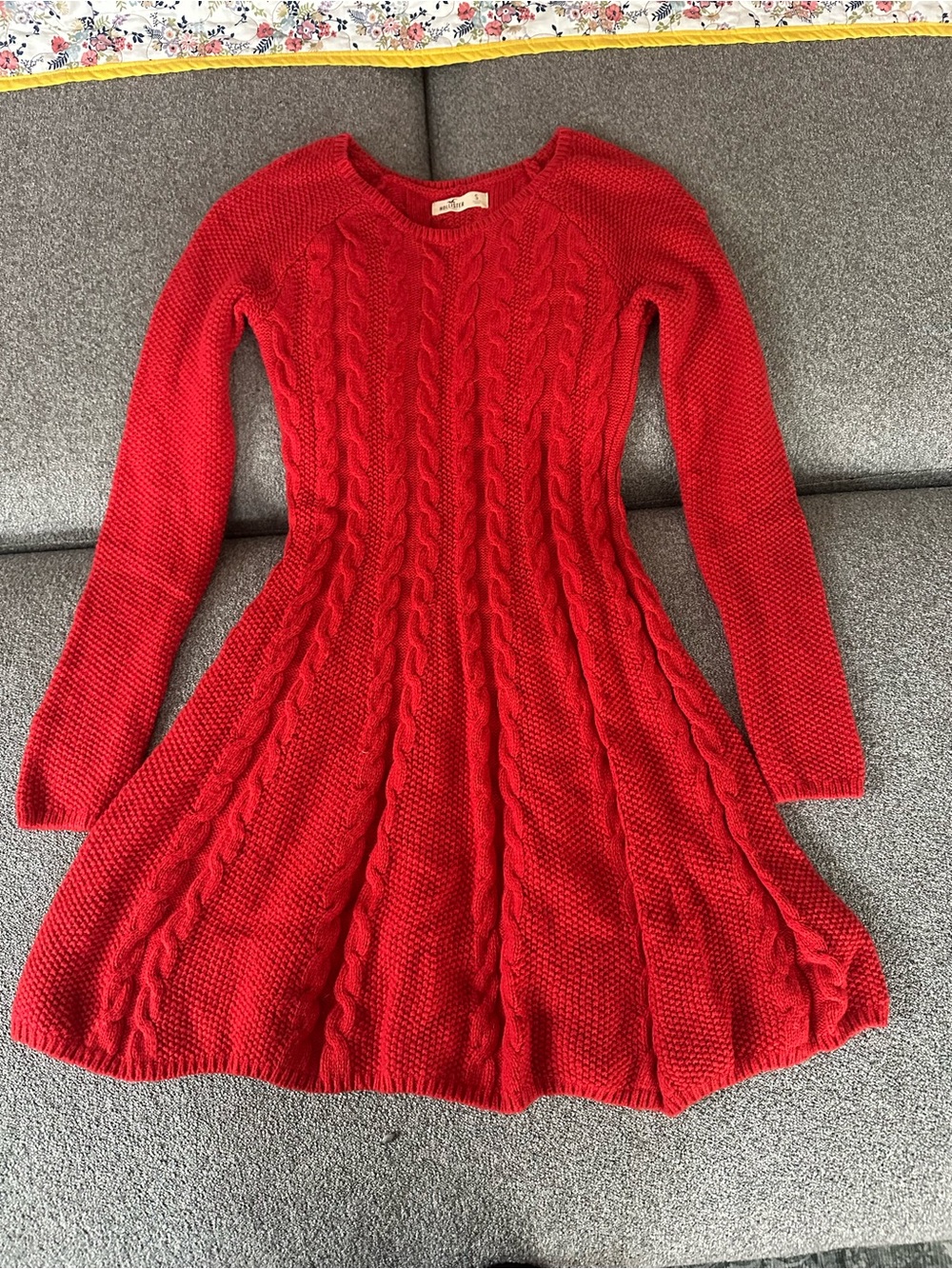 Hollister Red Cable-Knit Sweater Dress
